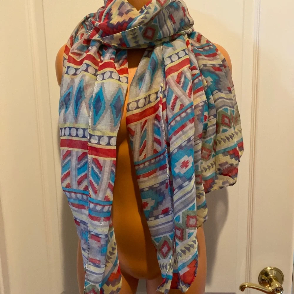 CHARMING CHARLIE Aztec Scarf 37x70 Multi Purpose NWOT